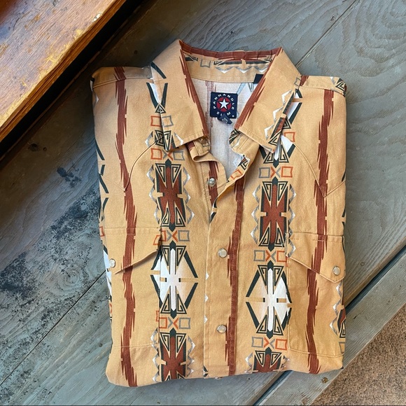 🎉HP🎉Panhandle Slim Aztec print western shirt | size large - Picture 1 of 7